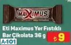 ETİ MAXİMUS YER FISTIKLI BAR ÇİKOLATA 36 G